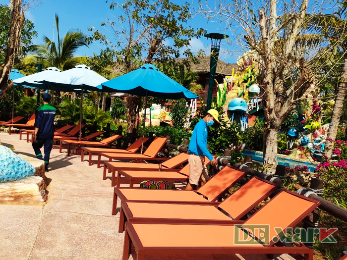 Ghế hồ bơi vải lưới textilene