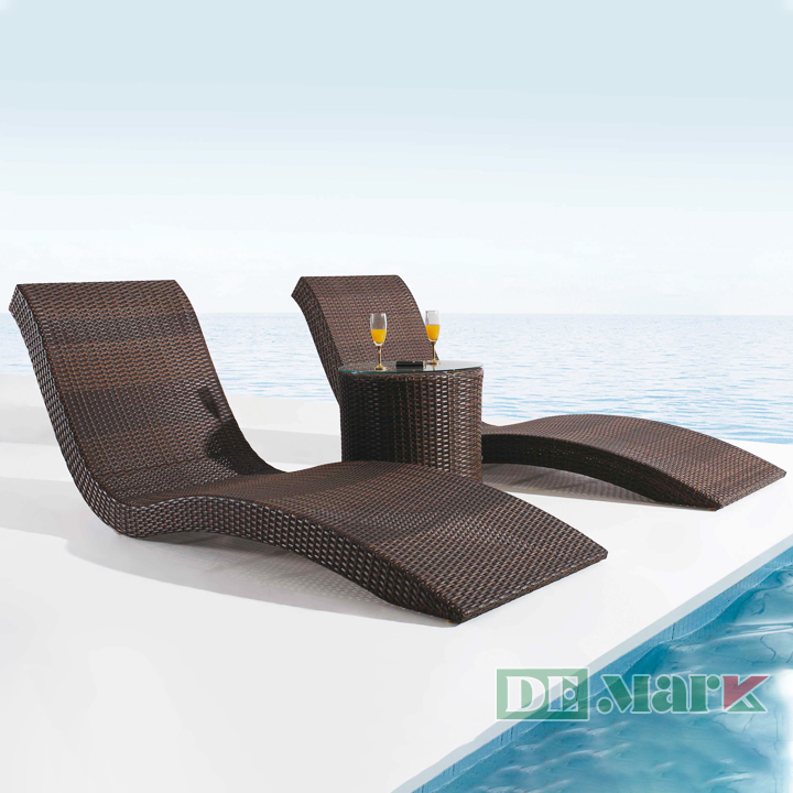 Bộ Ghế Nằm Bãi Biển Nhựa Giả Mây MT455