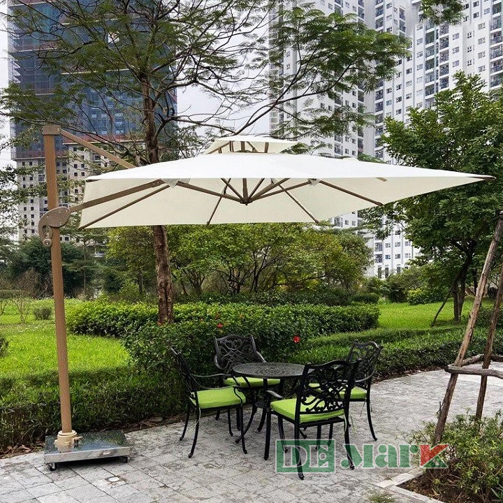 Ô Dù Lệch Tâm Vuông 3m Nâng Hạ Hợp Kim Nhôm