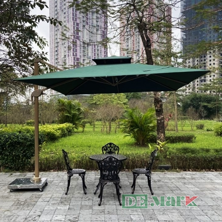 Ô Dù Lệch Tâm Vuông 3m Nâng Hạ Hợp Kim Nhôm