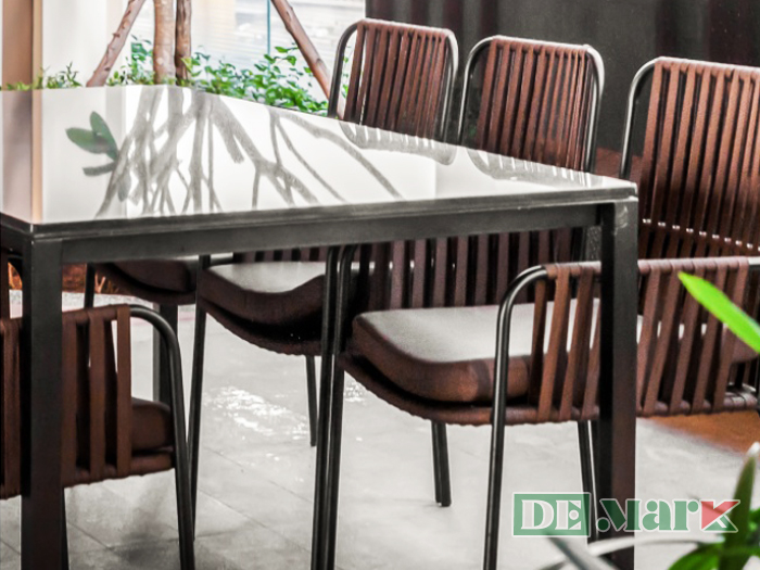 Bàn Ghế Cafe Nhựa Giả Mây