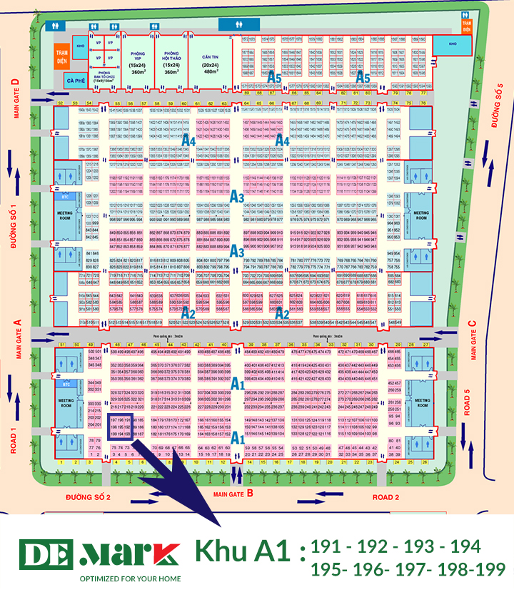 Sơ Đồ Triển Lãm VietBuild tháng 6-2025 Nội Thất DeMark