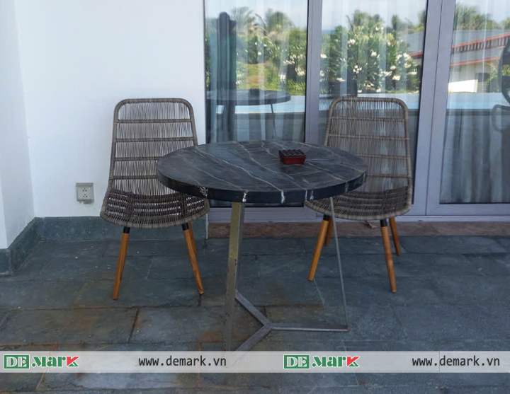 bàn ghế cafe nhựa giả mây