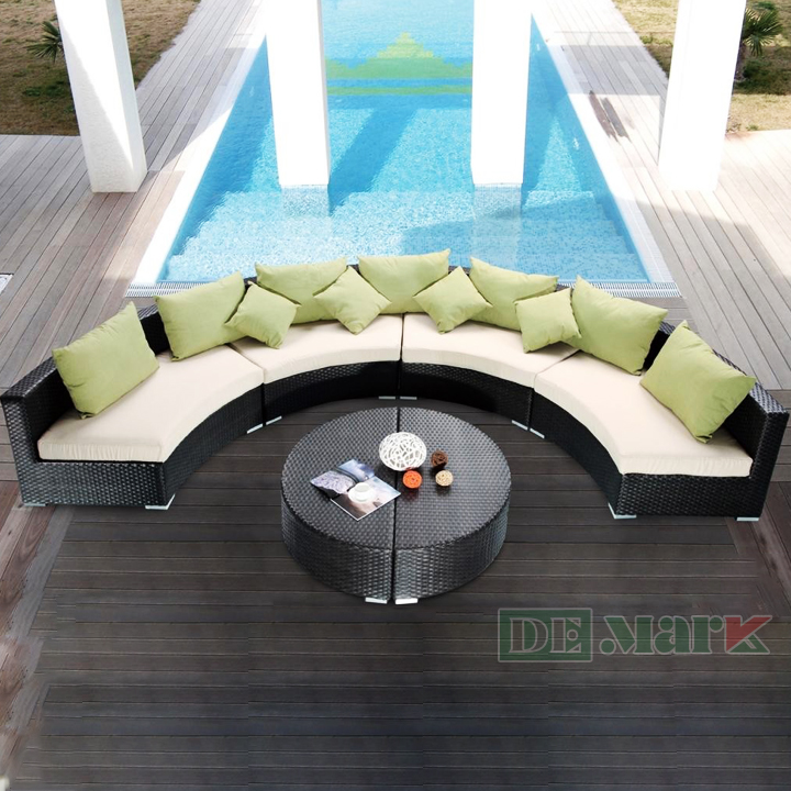 Sofa Mây Nhựa Tròn Nhựa Giả Mây MT160