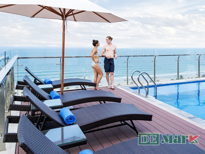 Ghế hồ bơi nhựa giả mây