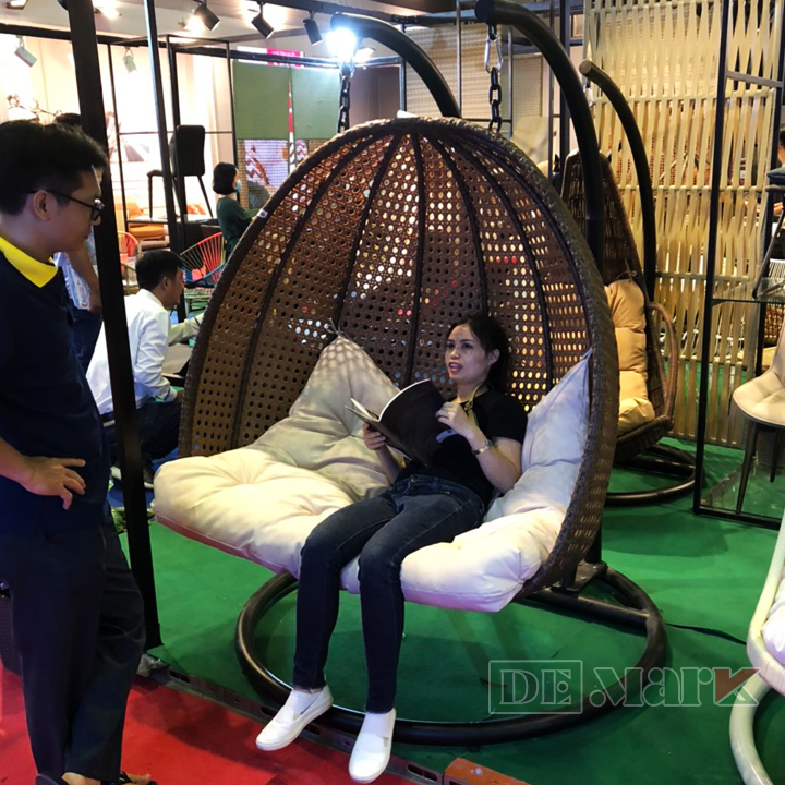 Xích Đu Trứng Đôi Nhựa Giả Mây MT936