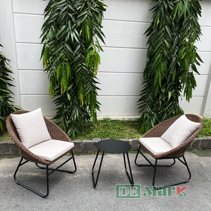 bàn ghế giả mây