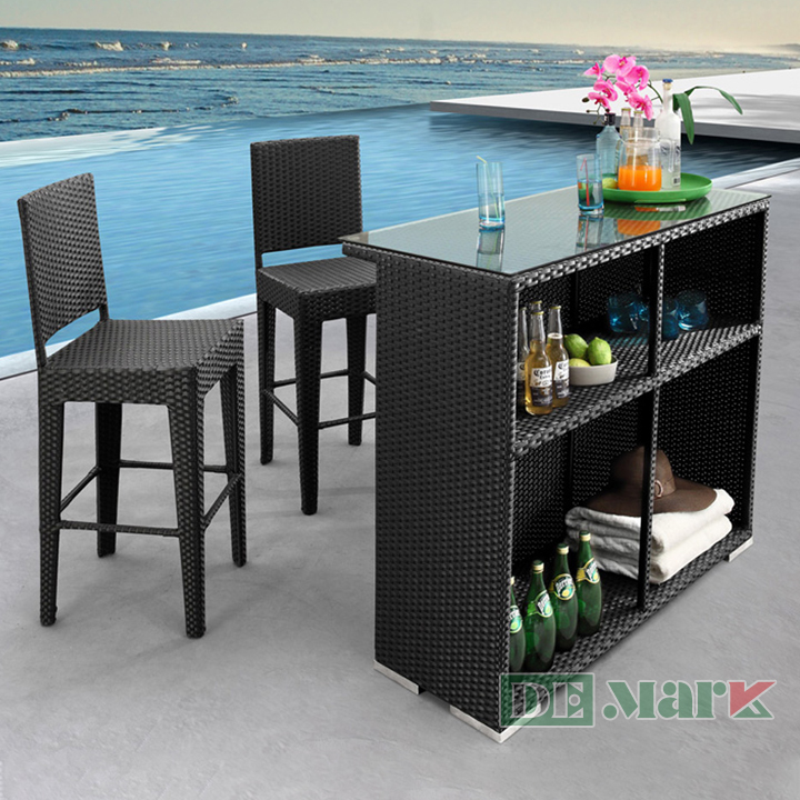 Ghế Quầy Bar Nhựa Giả Mây MT850