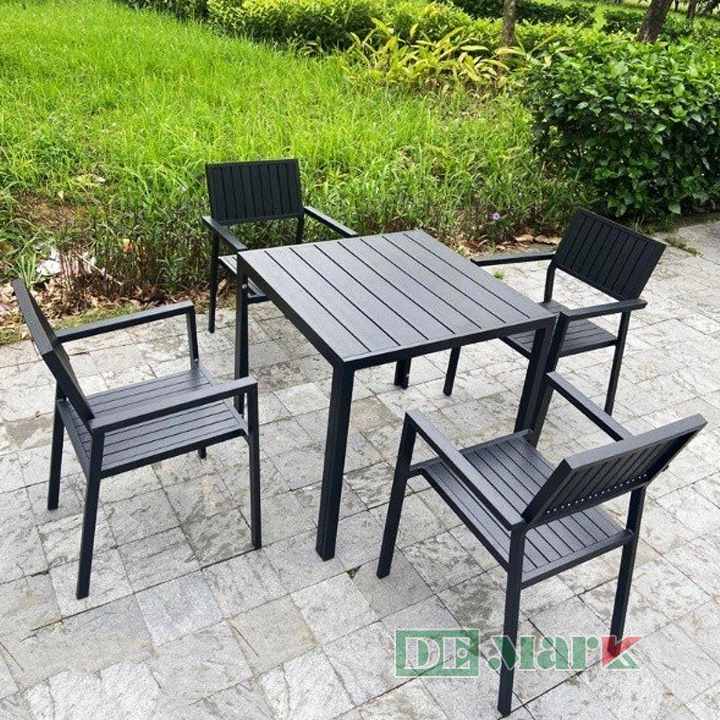 Bàn Ghế Sân Vườn Ngoài Trời Polywood DeNKHV-D80