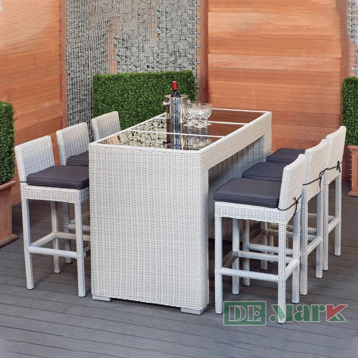 Bàn Ghế Quầy Bar Nhựa Giả Mây MT818