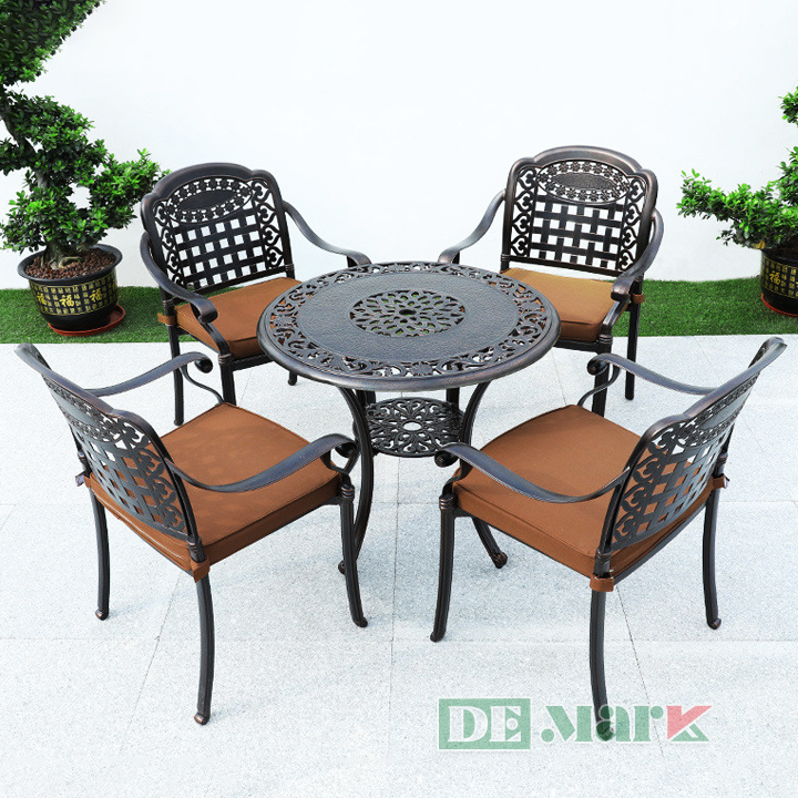 Bộ Bàn Ghế Ngoài Trời Nhôm Đúc DeNKD80-4G-ĐO