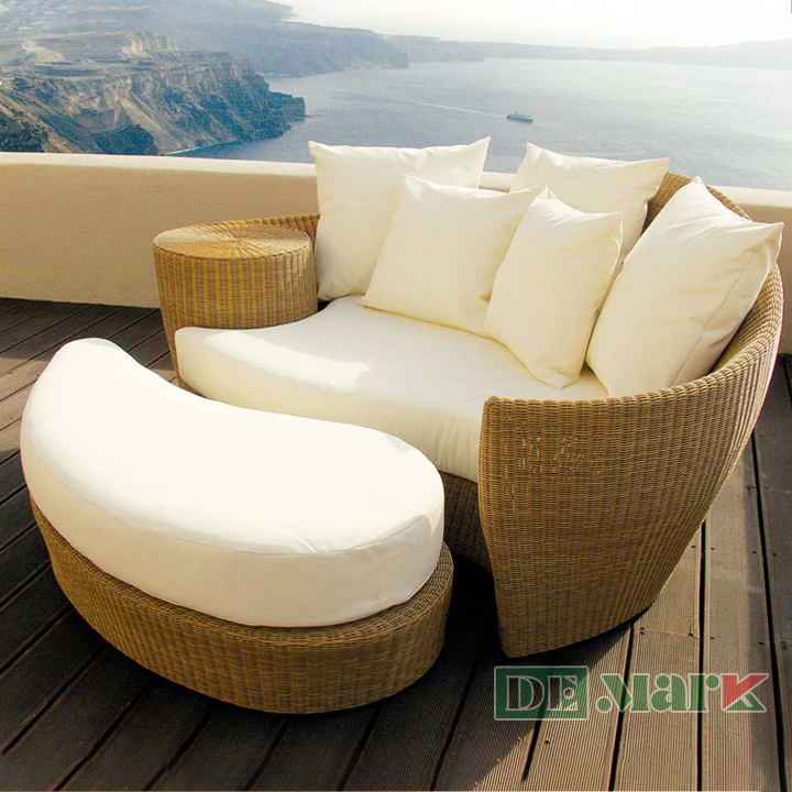 Giường Nằm Ngoài Trời Nhựa Giả Mây MT403