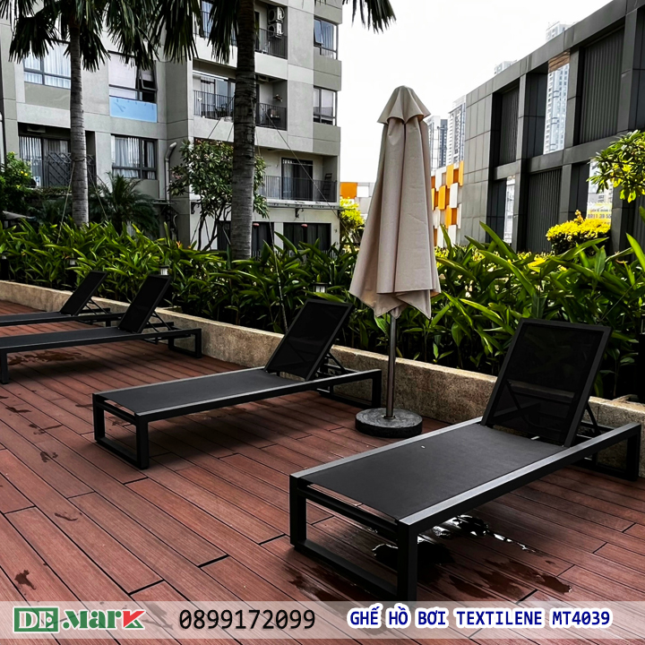 Ghế Hồ Bơi Lưới Textilene Khung Nhôm MT4039