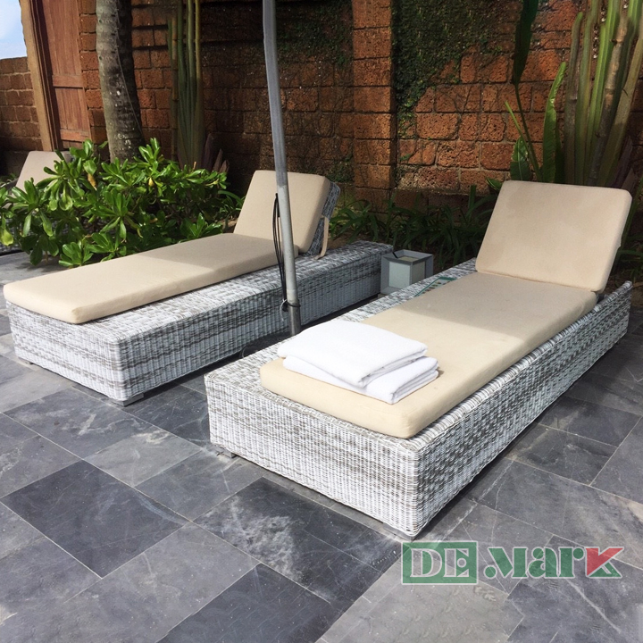 Giường Nằm Ngoài Trời Nhựa Giả Mây MT4A65