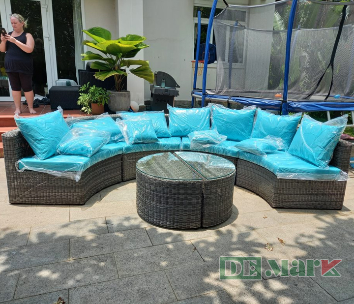 Sofa Mây Nhựa Tròn Nhựa Giả Mây MT160