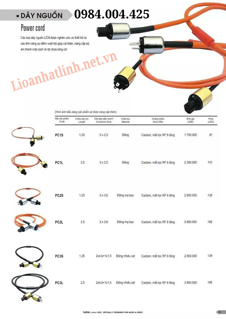 DÂY NGUỒN CHỐNG NHIỄU LIOA