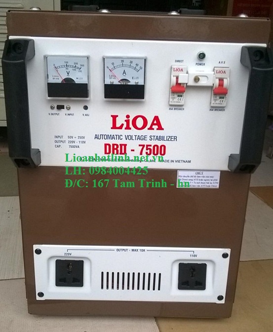 ổn áp lioa 7 5kva model drii - 7500 giá bao nhiêu