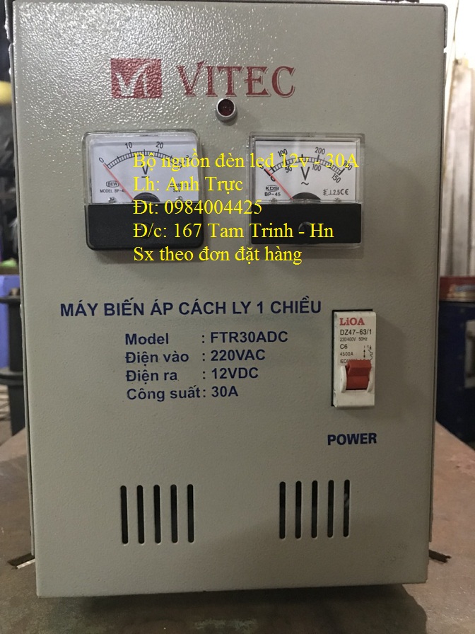 Bộ nguồn đèn led dây 12v - 30a Vitec