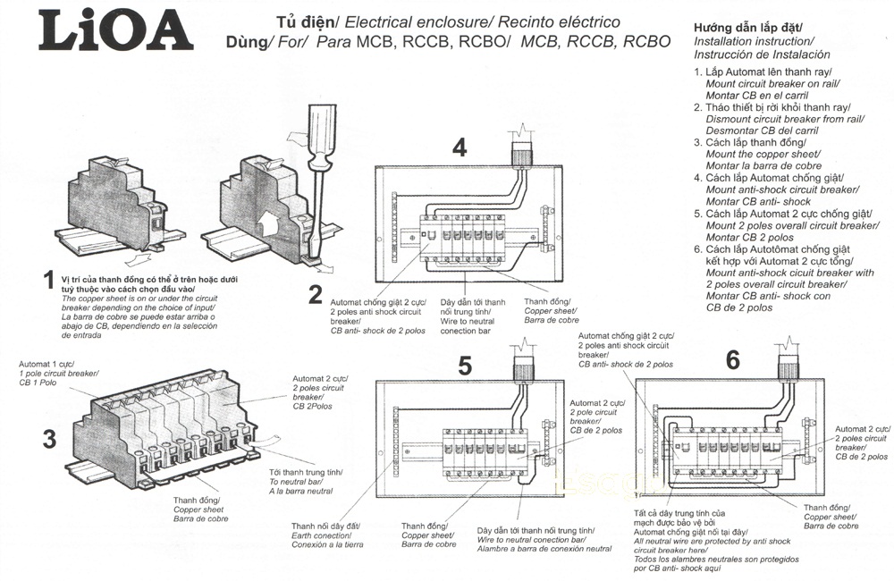 cách lắp đặt tủ điện âm tường lioa