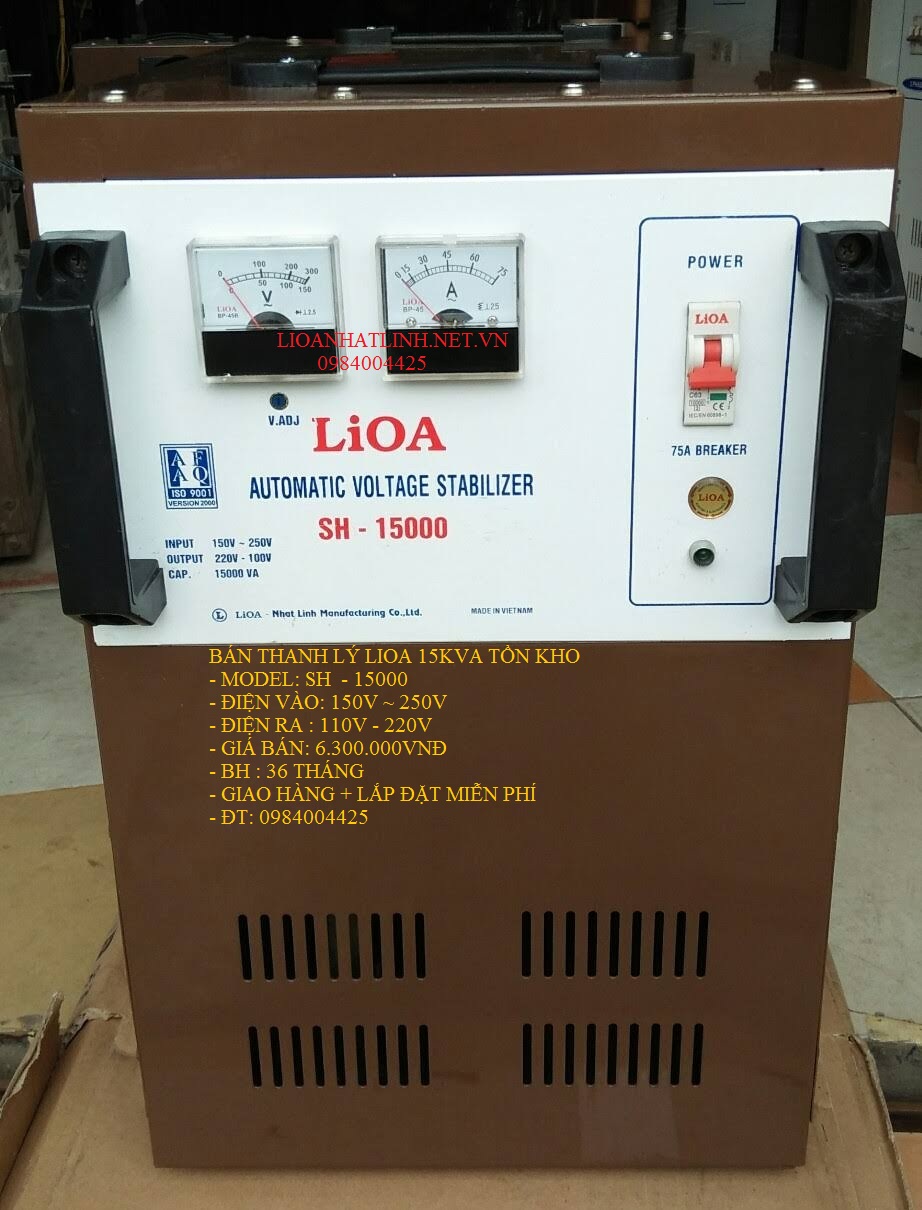 ỔN ÁP LIOA 15KVA MODEL SH - 15000 HÀNG TỒN KHO