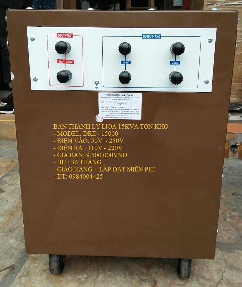 on ap lioa 15kva gia thanh ly