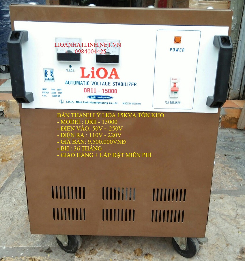 ổn áp lioa 15kva drii tồn kho