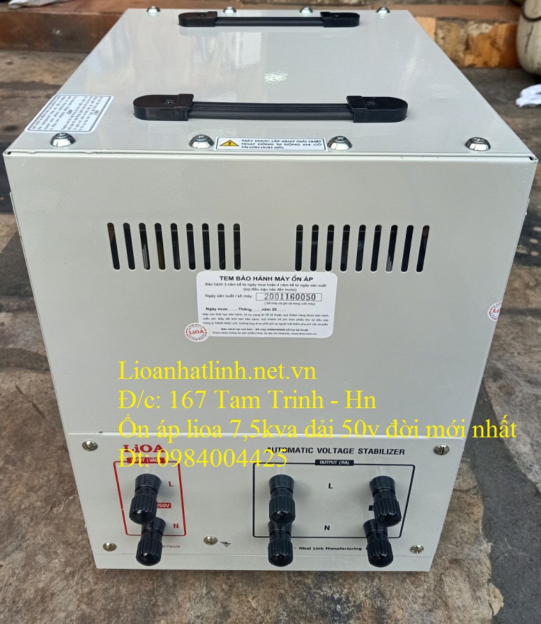 PHÍA SAU ỔN ÁP LIOA 7 5KVA DRII - 7500 DẢI 50V ~ 250V