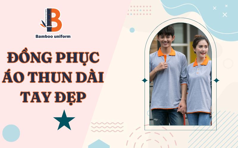 Đồng phục áo thun dài tay xám phối cam thiết kế đơn giản nhưng hiện đại
