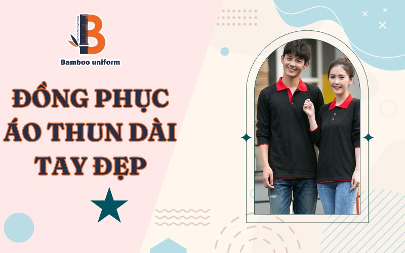 Đồng phục áo thun dài tay đen phối đỏ cá tính