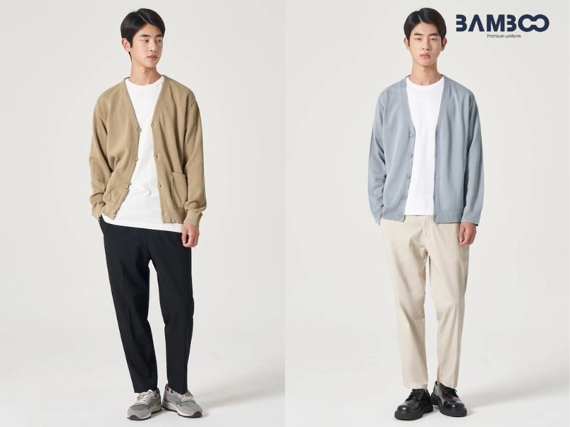 Áo khoác cardigan kết hợp quần tây