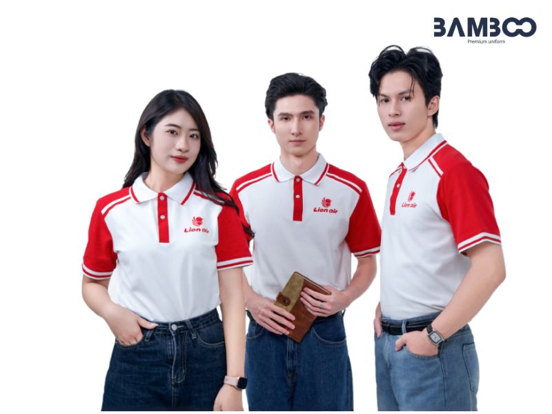 Áo đồng phục trắng pha phối màu sắc độc đáo