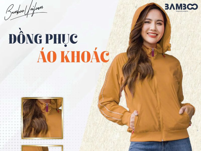 Áo khoác dây kéo có nón đồng phục