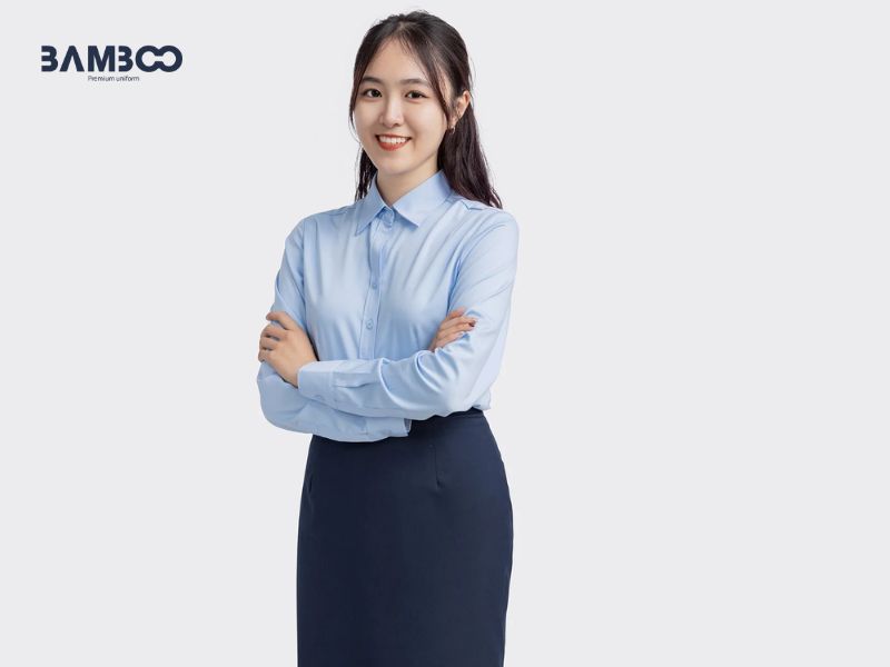 Áo sơ mi đồng phục ngân hàng cho nhân viên nữ
