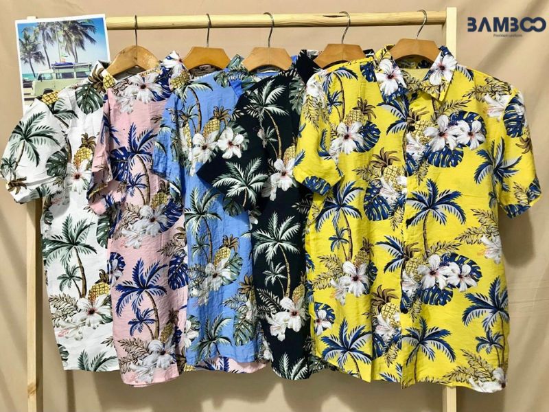 Áo Hawaii in hoa phong cách nhiệt đới