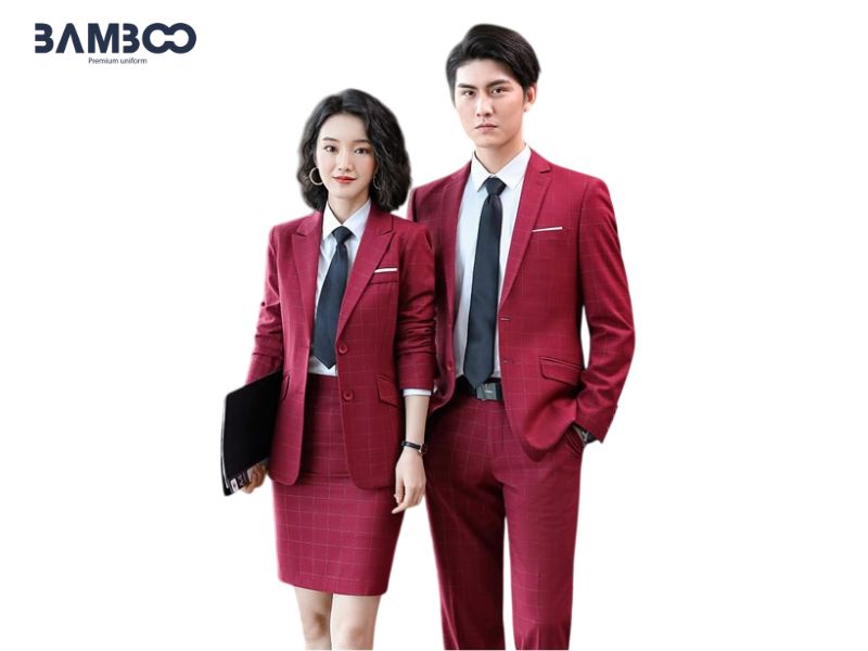 Áo vest đỏ đồng phục sang trọng