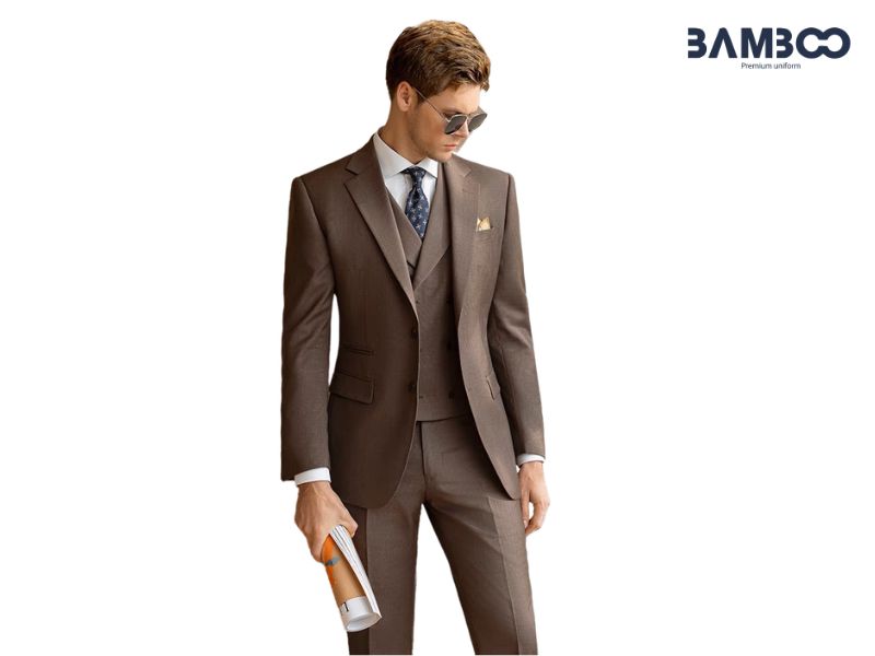Áo vest đồng phục màu nâu