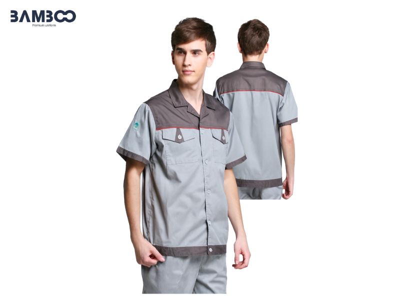 Bamboo Uniform may bộ đồ bảo hộ lao động màu xám chất lượng
