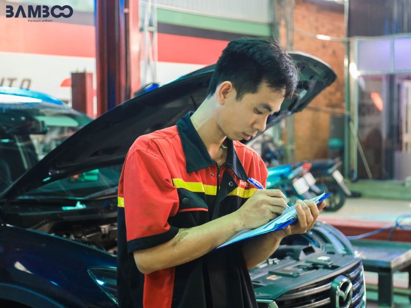 Bamboo Uniform may quần áo gara ô tô cao cấp