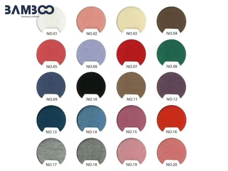 Vải Pique mắt chim có bảng màu đa dạng từ basic, pastel đến nổi bật và hiện đại