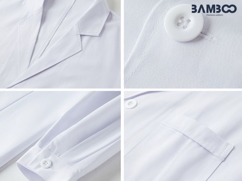 Vải may đồng phục dược sĩ đa dạng co giãn tốt, bền, đứng form, ít nhăn, dễ bảo quản