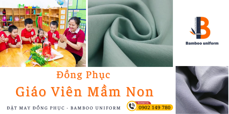 Cac loai vai may dong phuc giao vien mam non