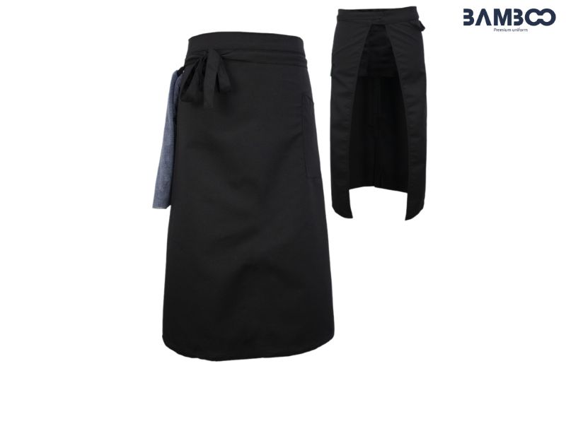 Tạp dề bếp gồm vải bố, jean, cotton và chống thấm, hợp từng bếp nhà hàng