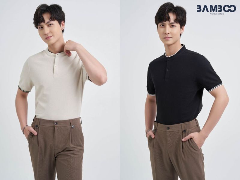 Những mẫu đồng phục áo thun cổ tàu đẹp, thanh lịch