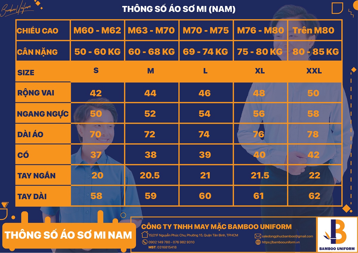 Cách chọn size áo sơ mi nam
