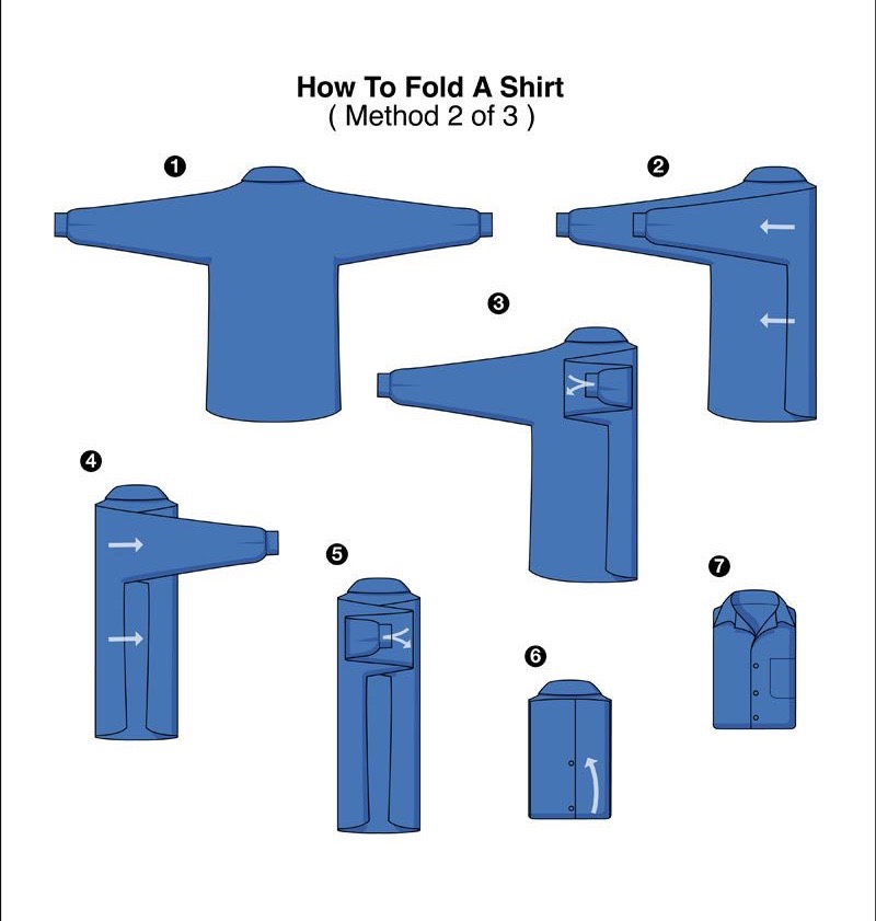 cách gấp áo sơ mi để đặt vào tủ đồ