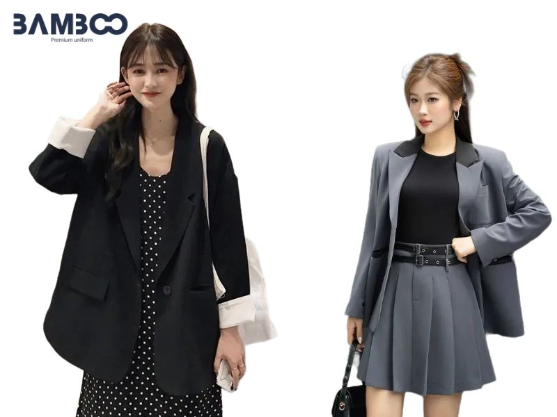 Cách phối áo vest nữ với chân váy mềm mại và quyền lực