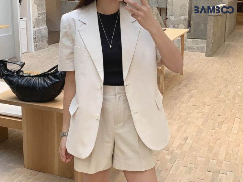 Phối quần Short cùng Blazer