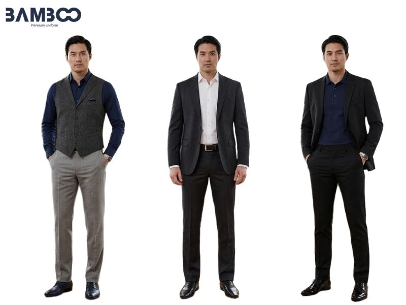 Quần tây xám, đen dễ phối áo sơ mi, vest, giày da lịch sự