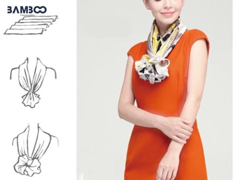 Cách thắt nơ áo sơ mi nữ xếp tầng cổ điển