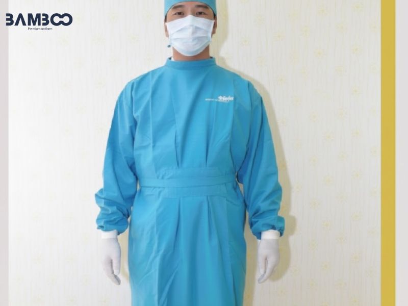 Chất vải may đồng phục phòng mổ xanh